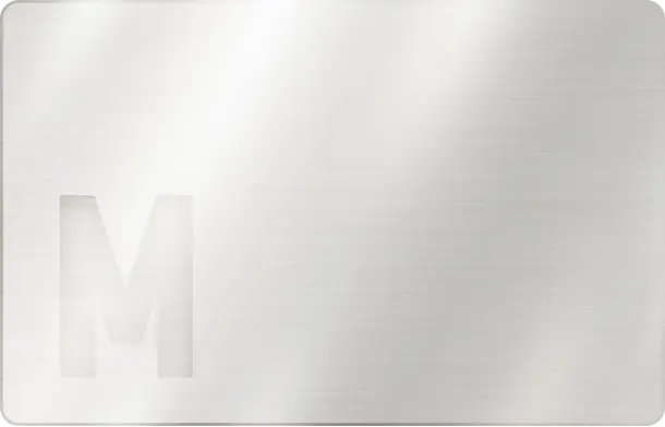 Made from stainless steel and laser-engraved, this card demands attention. Available in Black, Gold, and Silver.